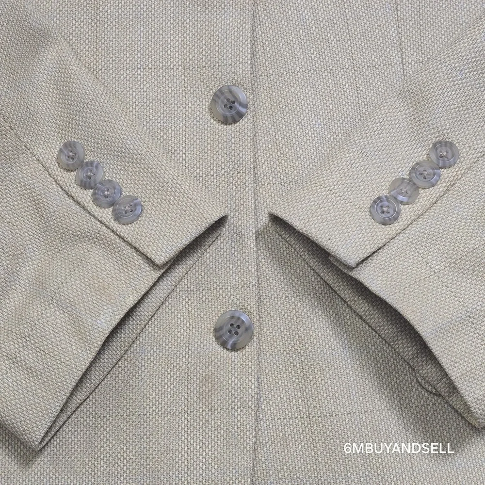 Jones New York‎ Silk Wool Blazer 44R Tan Sport Coat Classic Tailored Jacket